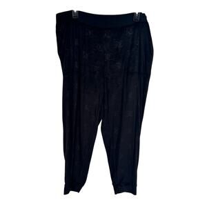Juicy Couture Womens Sleepwear Pants Size XL Y2K Black Comfy Logo Joggers EUC